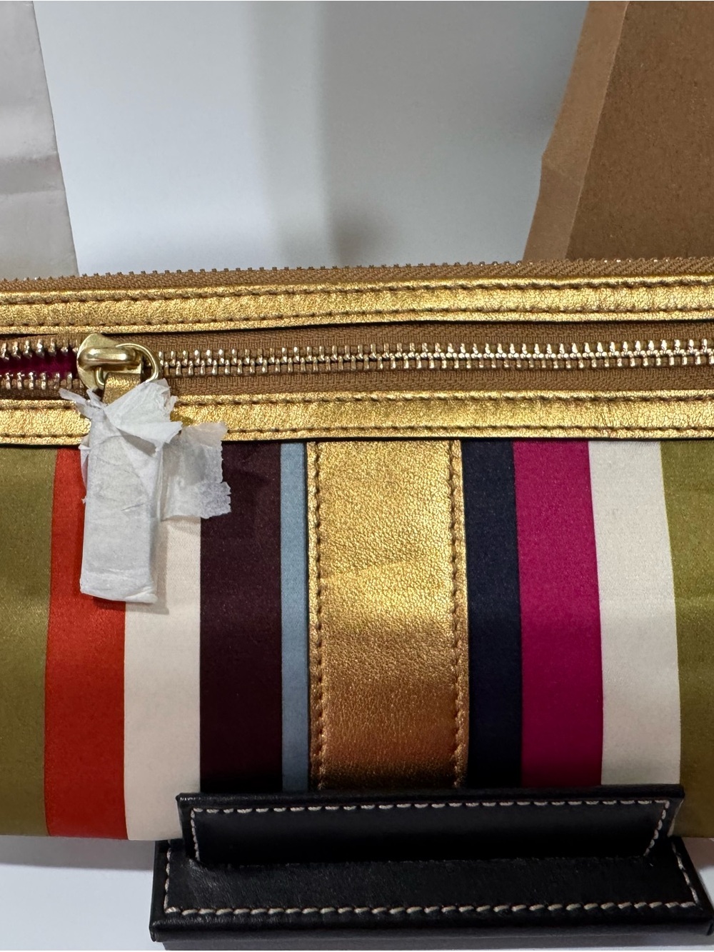 Coach Julia Legacy Stripe wallet Wristlet with Coach Legacy pen set - Picture 5 of 12